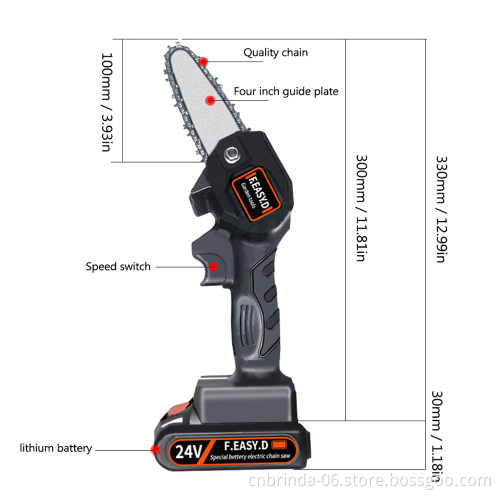 Mini Chainsaw 4-Inch Cordless Electric Portable Chainsaw with Brushless Motor Pruning Shears Chainsaw for Christmas Tree